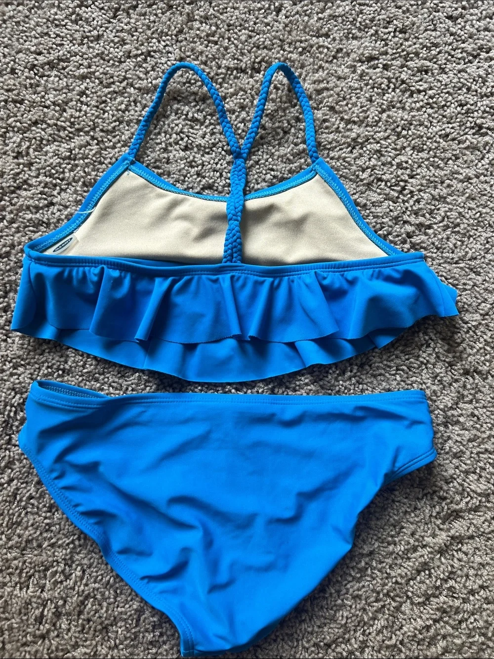 Girls Old Navy Blue Flounce Two-Piece Swim Set Size Large